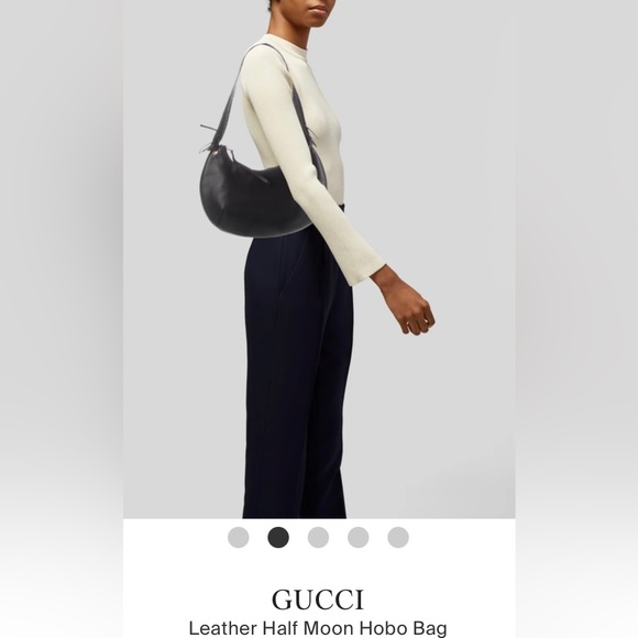 Gucci Handbags - Authentic Gucci leather half moon black hobo bag.